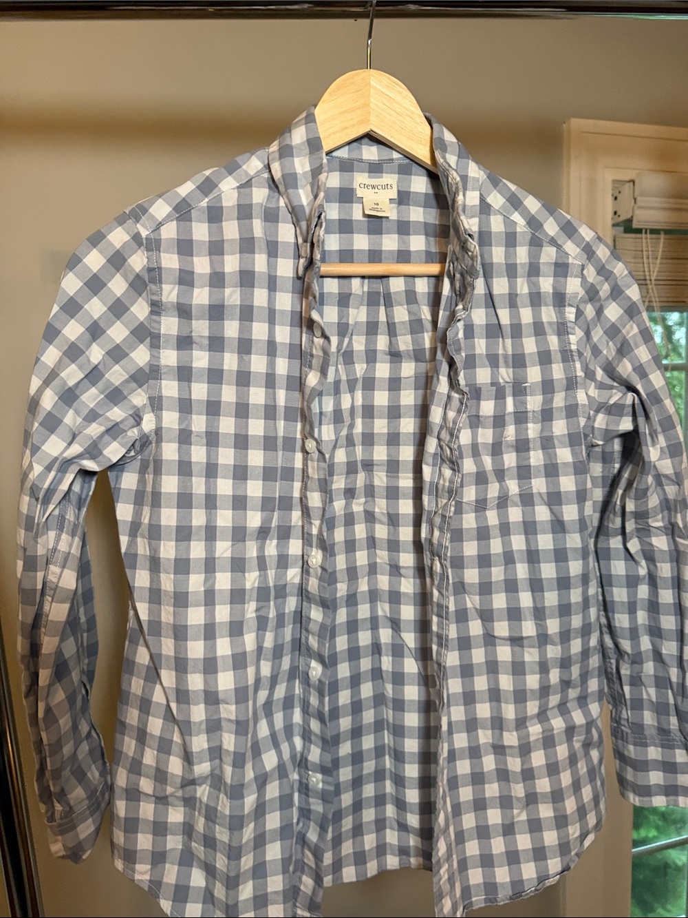 Crewcuts Light Blue and White check Button-Down Shirt